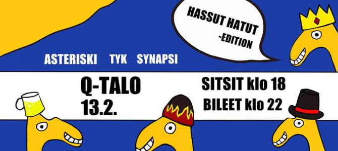 PAKKO OTTAA -sitsit ja bileet 13.2. PAKKO OTTAA -sitsit ja bileet 13.2.